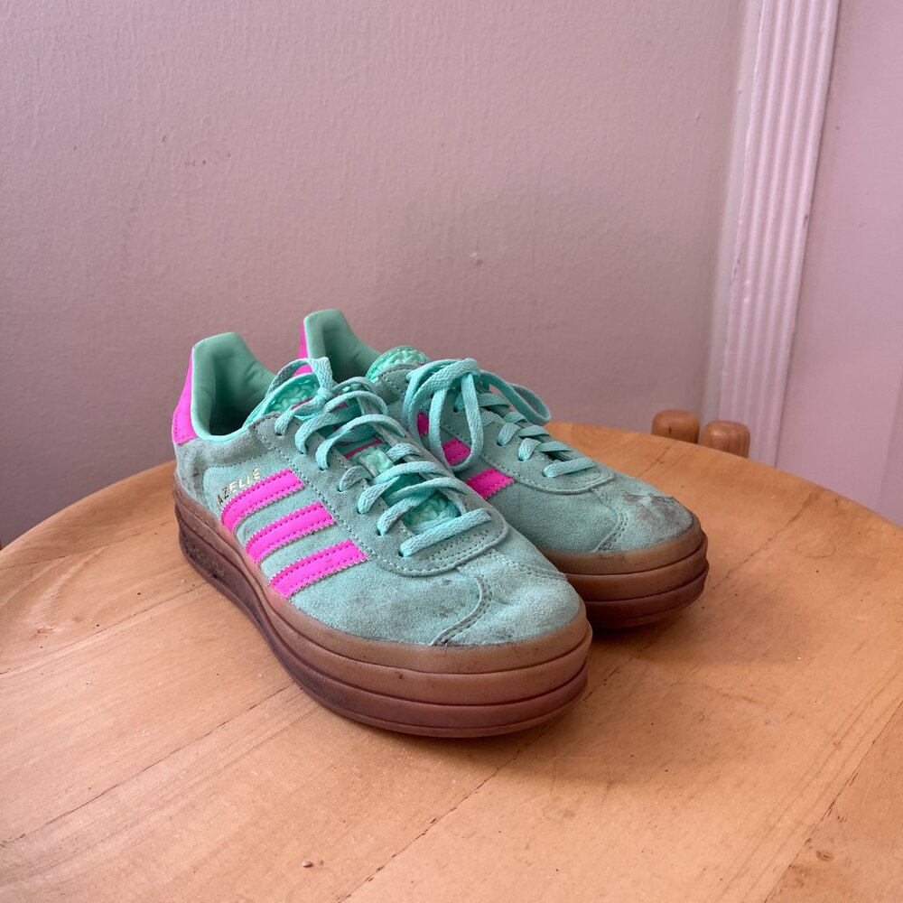 Adidas Spezials Green and Pink Platform - Picture 3 of 7